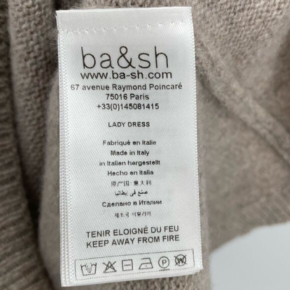 Ba&sh NWT Felicity Ballon Sleeve Mock Neck Wool blend Maxi Sweater Dress Small - Picture 9 of 14